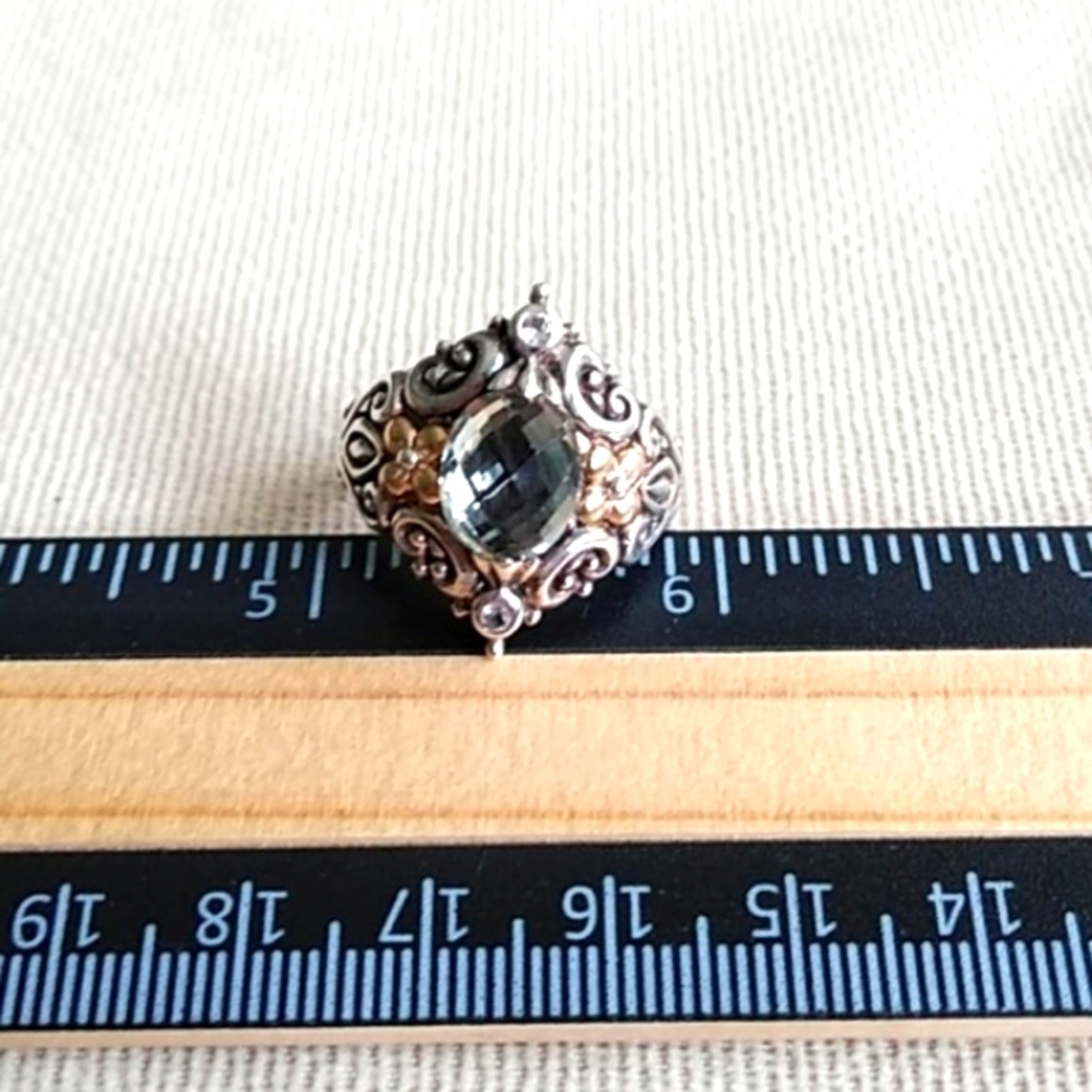 BARBARA BIXBY GREEN QUARTZ STERLING SILVER RING - Picture 7 of 10